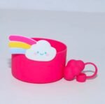 Rainbow Cloud Silicone Tumbler Boot & Straw Topper Set - Image 3