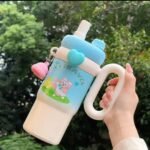 Premium Kids Kawaii Rainbow Sip Tumbler with Handle & Straw - Image 3
