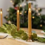 Premium Amber Glass Flameless Taper Candles (Pack of 6) - Image 6