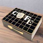 Premium "COFFEE" Grid-Lid Wooden Tea & Coffee Sachet Organizer Box - Image 2