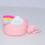 Rainbow Cloud Silicone Tumbler Boot & Straw Topper Set - Image 5
