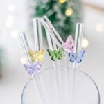 Aesthetic Butterfly Charm Glass Straws (Set of 6) - Image 4