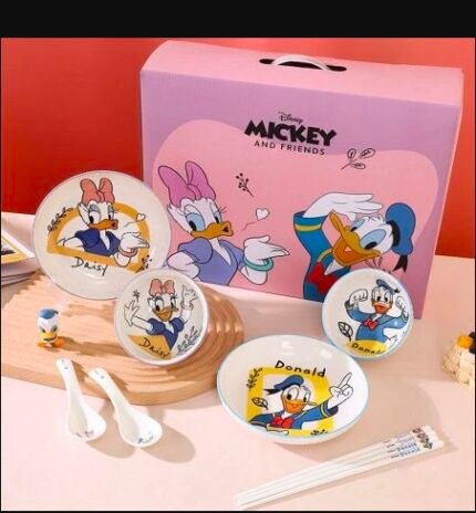 Donald & Daisy Duck Ceramic Kids Dinnerware Gift Set