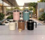 Sitarayuri Dual-Lid Insulated Stainless Steel Coffee Mug with Handle – 500ml - Image 2