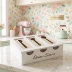 Premium "Dinner Service" Wooden Cutlery Organizer & Storage Box