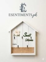 Wooden "Sweet Home" Hut-Shaped Wall Mounted Key Holder Organizer - Image 2