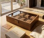 Luxury Velvet Cushion Wooden Watch Organizer Box