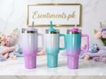 40oz Double-Wall Vacuum Insulated Stainless Steel Tumbler Cup with Ergonomic Handle and Leak-Resistant Straw Lid (1200ml) - Image 2