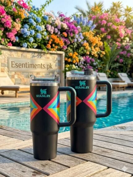 Stanley Quencher H2.0 Tumbler, 30oz & 40oz – Black Hyper Geo