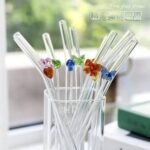 Aesthetic Butterfly Charm Glass Straws (Set of 6) - Image 2