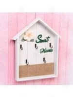 Wooden "Sweet Home" Hut-Shaped Wall Mounted Key Holder Organizer - Image 3