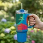Stanley Quencher H2.0 Tumbler – Hyper Geo Retro Blue Edition (40oz / 30oz) - Image 2
