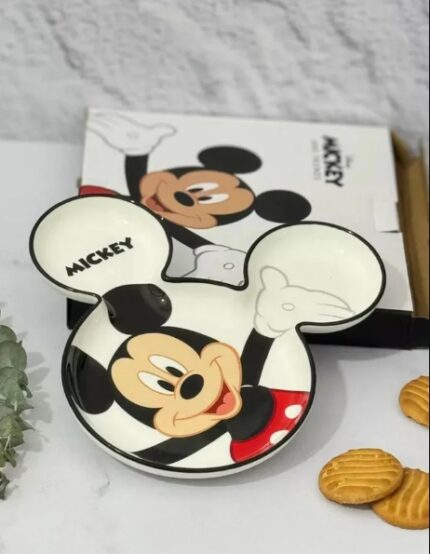 Disney Mickey Mouse Multi-Compartment Ceramic Snack & Serving Plate