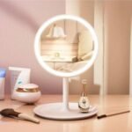 LED Makeup Vanity Mirror with 3-Color Touch Screen Dimming & Storage Tray Base - Image 2