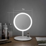 LED Makeup Vanity Mirror with 3-Color Touch Screen Dimming & Storage Tray Base - Image 3