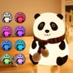 Cute Panda Silicone LED Night Light – Rechargeable Bedside Lamp - Image 2