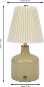 Vintage Pleated Rechargeable LED Table Lamp – Retro Cordless Accent Light - Image 5