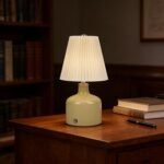 Vintage Pleated Rechargeable LED Table Lamp – Retro Cordless Accent Light - Image 3