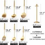 Royal Gold 7-Piece Stainless Steel Cooking Utensils Set with Rotating Stand - Image 5