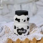 Cute Cow Pattern Ceramic Milk Mug with Silicone Lid & Straw – 470ml - Image 2