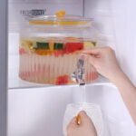 Ribbed Glass Beverage Dispenser with Tap & Lid 5.6L - Image 3