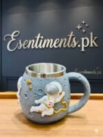 3D Outer Space Astronaut Moon Coffee Mug – Textured Lunar Surface Ceramic Cup with Stainless Steel Liner - Image 2