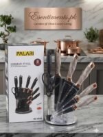 Falari Premium 8-Piece German Steel Kitchen Knife Set with 360° Rotating Acrylic Stand - Image 5