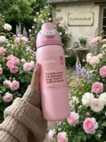 Owala FreeSip Insulated Stainless Steel Water Bottle - Pink Blossom 32oz - Image 4