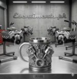 Premium Silver V8 Engine Mechanical Coffee Mug – Stainless Steel 3D Piston Motor Tankard - Image 3