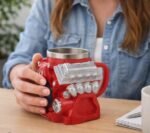 V8 Engine Block Stainless Steel Coffee Mug – 3D Mechanical Car Motor Cup with Insulated Handle - Image 6