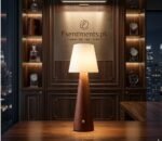 Premium Wooden Cone LED Night Light – Cordless Nordic Bedside Table Lamp with Smart Touch Dimmer - Image 3