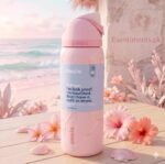 Owala FreeSip Insulated Stainless Steel Water Bottle - Sugar Plum Fairy Pink Bows (32 oz)
