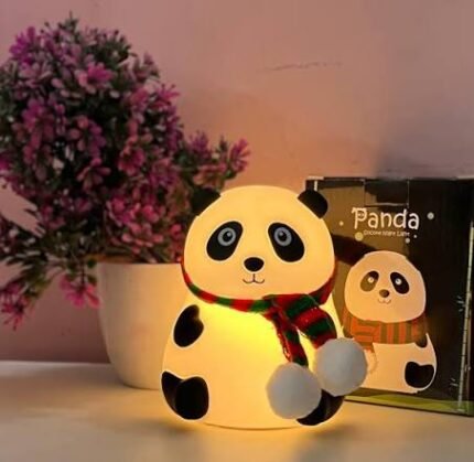 Cute Panda Silicone LED Night Light – Rechargeable Bedside Lamp