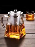 Heat-Resistant Square Glass Teapot with Stainless Steel Infuser (3 Sizes) - Image 3