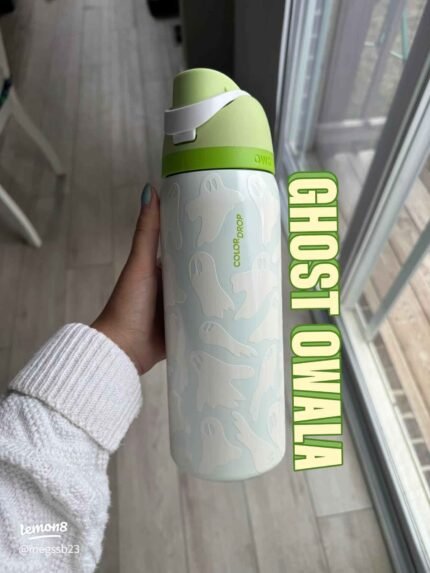 Owala FreeSip 32oz Insulated Water Bottle - Boos and Booze Glow Ghost Drop
