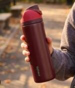 Owala FreeSip Insulated Stainless Steel Water Bottle - Black Cherry - Image 2