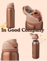 Owala FreeSip Insulated Stainless Steel Water Bottle - In Good Company / Metallic Rose Gold (32 oz) - Image 4