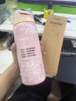 Owala FreeSip 32oz Water Bottle - Ribbon Toile Pink Lace Design
