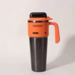40oz Insulated Stainless Steel Tumbler with Handle – Cyberpunk Cyber-Mech Tactical Travel Mug with 3-Way Leak-Proof Lid - Image 6
