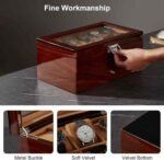 Luxury Walnut 20-Slot Wooden Watch Organizer Box - Image 5
