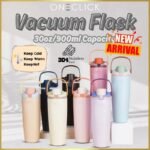 Flip Straw Vacuum Flask Stainless Steel Water Bottle – 30oz (900 ML) - Image 5