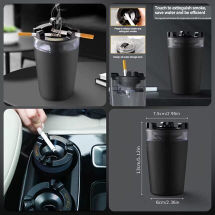 Smart Car Ashtray with Water Spray Extinguisher & Smoke Eliminator Cup