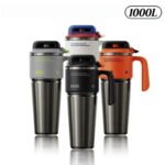 40oz Insulated Stainless Steel Tumbler with Handle – Cyberpunk Cyber-Mech Tactical Travel Mug with 3-Way Leak-Proof Lid - Image 2