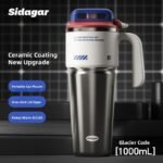 40oz Insulated Stainless Steel Tumbler with Handle – Cyberpunk Cyber-Mech Tactical Travel Mug with 3-Way Leak-Proof Lid - Image 7