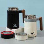 Thermotrek Premium Stainless Steel Travel Mug with Wooden Grip Handle - Image 2