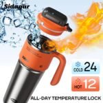 40oz Insulated Stainless Steel Tumbler with Handle – Cyberpunk Cyber-Mech Tactical Travel Mug with 3-Way Leak-Proof Lid - Image 5