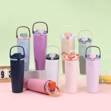 Flip Straw Vacuum Flask Stainless Steel Water Bottle – 30oz (900 ML)