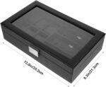 Premium Watch and Sunglasses Organizer Box with Glass Display Lid – Black Carbon Fiber - Image 4