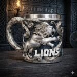 Premium Silver Lion King Embossed Stainless Steel Mug - Image 2