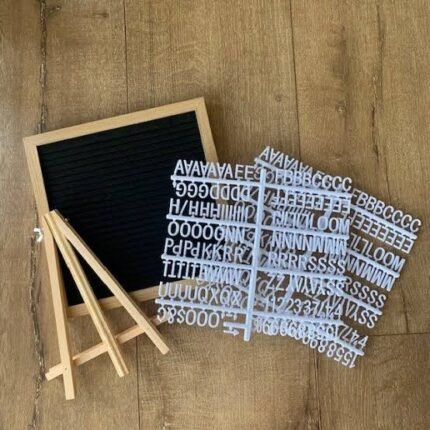 Felt Letter Board Set (12 x 12 Inches) with 290 Letters, Numbers, Emojis, Stand, Scissors, and Storage Pouch